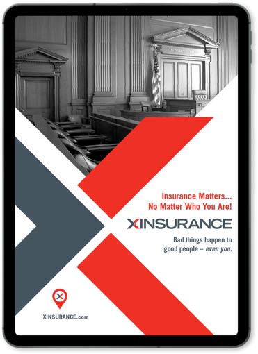 XINSURANCE logo and page showing on an screen
